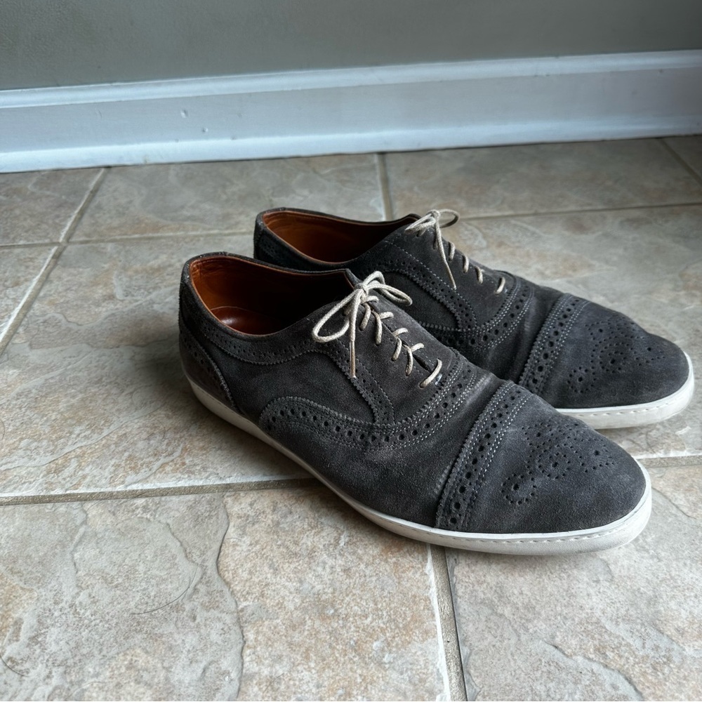Allen Edmonds "STRAND" Casual Suede Oxford Sneakers Grey​​​​​​